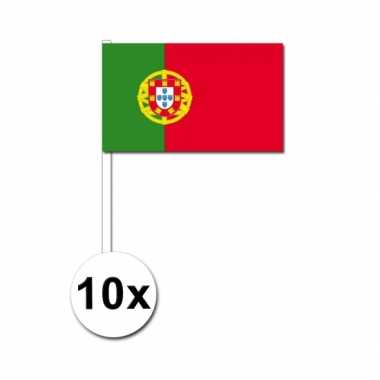 10 zwaaivlaggetjes portugese vlag