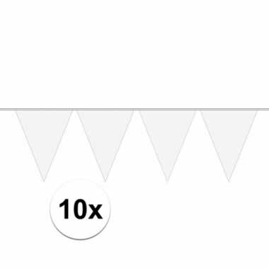 10x 10 meter lange witte vlaggenlijn