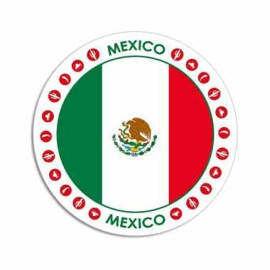 10x mexico sticker rond 14,8 cm landen decoratie