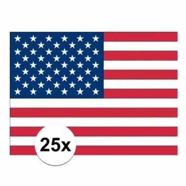 25x stickers van amerikaanse vlag