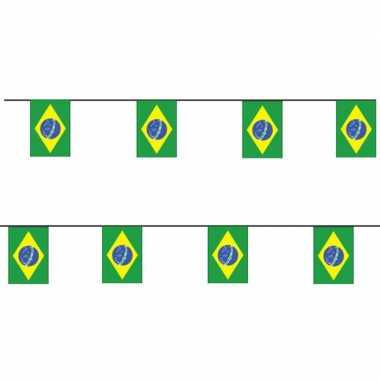2x papieren vlaggenlijnen brazilie