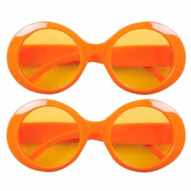 2x stuks oranje/holland fan artikelen dames zonnebril