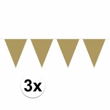 3x groot formaat gouden vlaggenlijnen