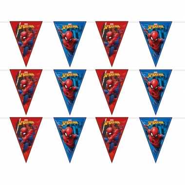 3x marvel spiderman feestartikelen vlaggenlijn 230 cm plastic