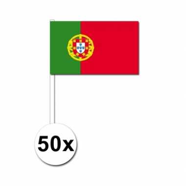 50 zwaaivlaggetjes portugese vlag