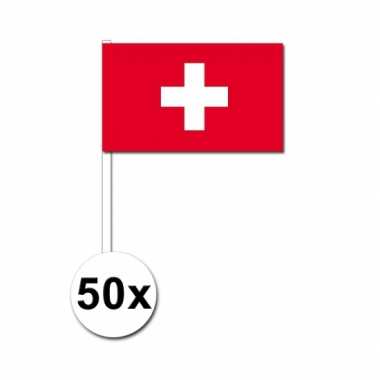 50 zwaaivlaggetjes zwitserse vlag