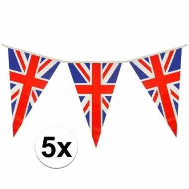 5x driehoeks vlaggenlijn groot-brittannie 7mt