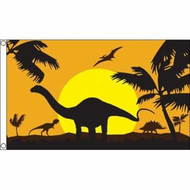 Dinosauriers dino thema vlag 90 x 150 cm