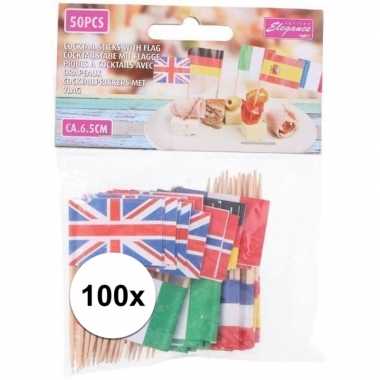 Landenvlag prikkers 100 stuks