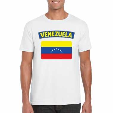 T-shirt wit venezuela vlag wit heren