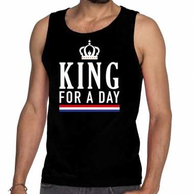 Zwart king for a day tanktop / mouwloos shirt voor heren