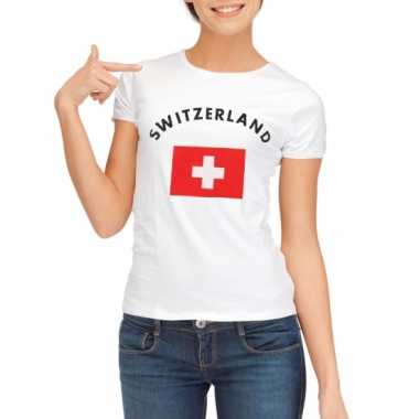 Zwitserse vlaggen t-shirt voor dames