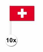 10 zwaaivlaggetjes zwitserse vlag