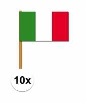 10x stuks italiaanse zwaaivlaggen