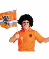 10x stuks oranje zwaaivlag holland met leeuw