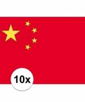 10x stuks stickers van de chinese vlag