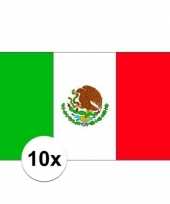 10x stuks stickers van de mexicaanse vlag