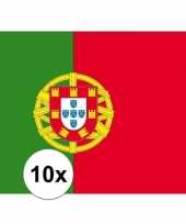 10x stuks stickers van de portugese vlag