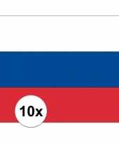 10x stuks stickers van de russische vlag