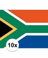 10x stuks stickers van de zuid afrikaanse vlag