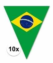 10x vlaggetjes lijn slinger met brazilie vlaggetjes 5 m