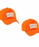 2x stuks oranje boven supporter pet cap holland nederland fan ek wk voor volwassenen