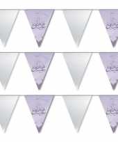 3x feestartikelen zilveren ramadan vlaggenlijn eid mubarak 6 meter