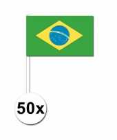 50 zwaaivlaggetjes braziliaanse vlag