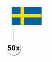 50 zwaaivlaggetjes zweedse vlag