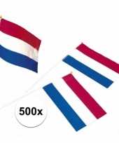500x holland feest vlaggetjes rood wit blauw