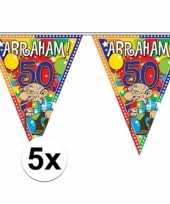 5x plastic abraham 50 jaar vlaggenlijnen