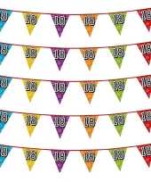 5x stuks vlaggenlijnen glitters 18 jaar thema feestartikelen