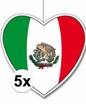 5x thema mexico hangdecoratie hart 28 cm