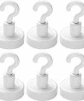 6x stuks versiering ophangen ophanghaak met magneet 16 mm