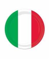 8x stuks kartonnen bordjes italie italiaanse vlag print 23 cm