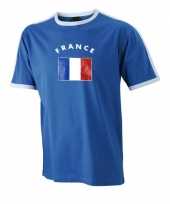 Blauw heren shirtje met franse vlag 10033157