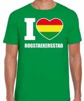 Carnaval i love rogstaekersstad t-shirt groen voor heren