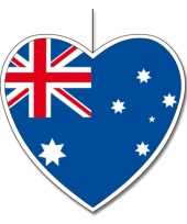 Decoratie hart met australische vlag 30 cm