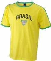 Geel heren shirtje brazilie print