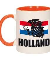 Holland leeuw silhouette mok beker oranje wit 300 ml