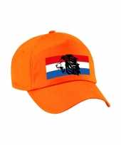 Holland supporter pet cap met de oranje leeuw en nederlandse vlag ek wk voor kinderen