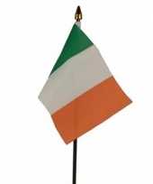 Ierland luxe zwaaivlaggetje polyester
