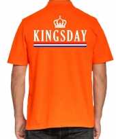 Kingsday poloshirt vlag oranje voor heren
