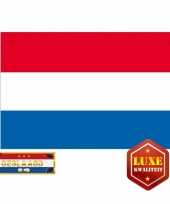 Luxe nederland geslaagd vlag 150 cm met gratis sticker