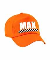 Max finish vlag verkleed pet oranje voor volwassenen
