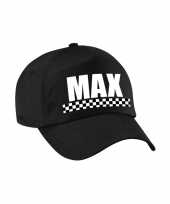 Max finish vlag verkleed pet zwart voor kinderen