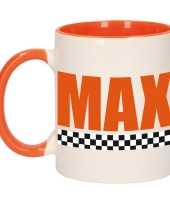 Max met finish vlag mok beker oranje wit 300 ml