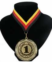 Medaille nr 1 halslint rood geel zwart