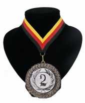 Medaille nr 2 halslint rood geel zwart