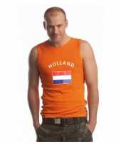 Oranje heren shirtje met nederlandse vlag